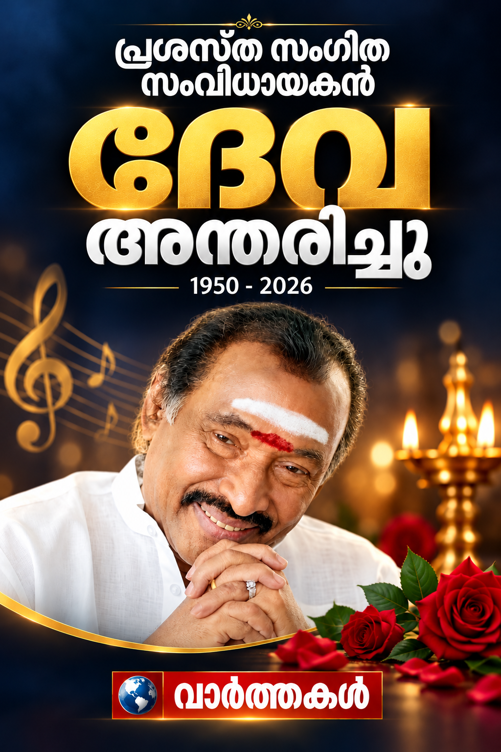 പ്രശസ്ത സംഗീത സംവിധായകൻ ദേവ അന്തരിച്ചു; വിടവാങ്ങിയത് ഹിറ്റ് ഗാനങ്ങളുടെ ശിൽപി